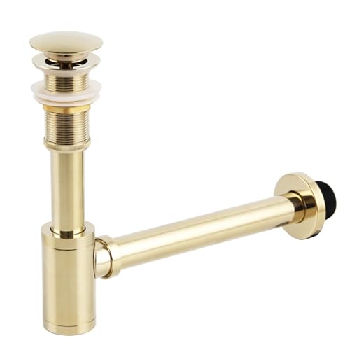 Basin Pop Up Drain Antique Brass Bottle Trap Bathroom Sink Siphon Drains with Kit Für Waschbecken(Color 2) von CNYUON