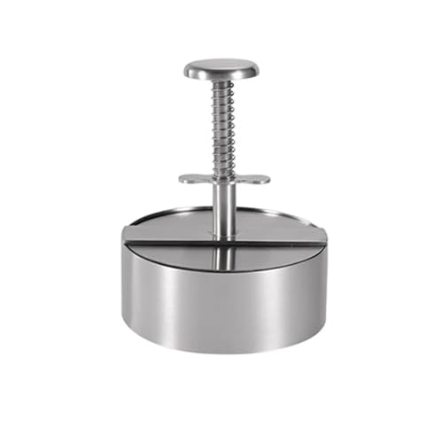 Burger-Presse 1PC Edelstahl Hamburger Fleisch Presse Manuelle Rindfleisch Patty Form Reis Ball Spezielle Rund Kuchen Maker Kuchen Form Zum Pressen Von Burgern(1PC L silver) von CNYUON