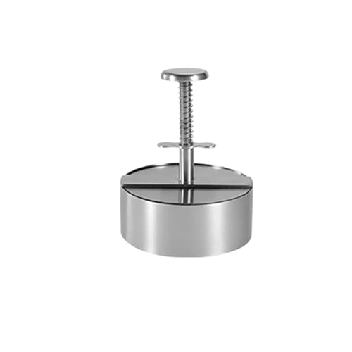 Burger-Presse 1PC Edelstahl Hamburger Fleisch Presse Manuelle Rindfleisch Patty Form Reis Ball Spezielle Rund Kuchen Maker Kuchen Form Zum Pressen Von Burgern(1PC M silver) von CNYUON