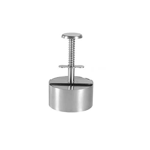 Burger-Presse 1PC Edelstahl Hamburger Fleisch Presse Manuelle Rindfleisch Patty Form Reis Ball Spezielle Rund Kuchen Maker Kuchen Form Zum Pressen Von Burgern(1PC S silver) von CNYUON