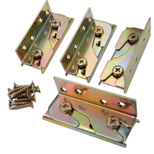 CNYUON 10 Stück/Set Bettscharnier, Holzbrettverbinder, festes schweres Metall-Schrankscharnier for Bett, Feste Eckbeschläge, Möbelzubehör von CNYUON