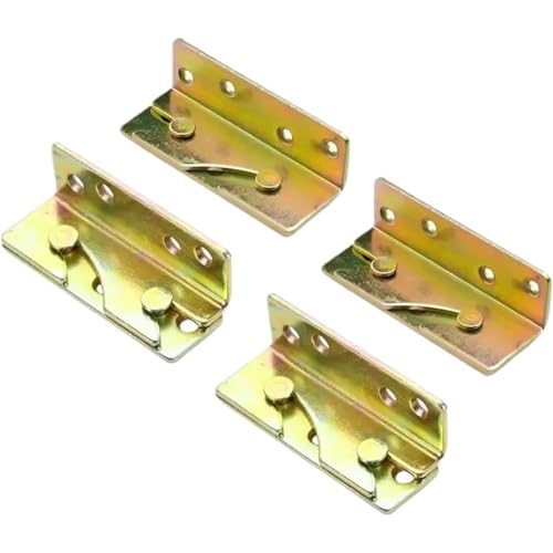 CNYUON 8 Sätze Nicht einsteckbarer Hochleistungs-Bettgitterhalterungen, Bettrahmenbefestigungen, Hardware-Beschläge, Holzmöbelscharniere, Befestigungsverbinder(Thicken Style) von CNYUON