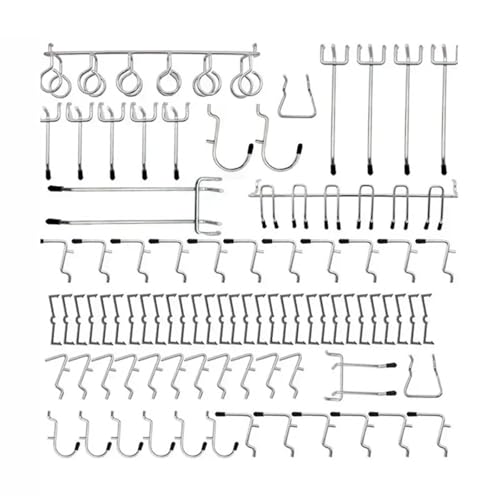 CNYUON 81 stücke Pegboard Haken Sortiment Heavy Duty Peg Organisation Wand Lagerung Werkzeug Schuppen Fabriken Rack von CNYUON