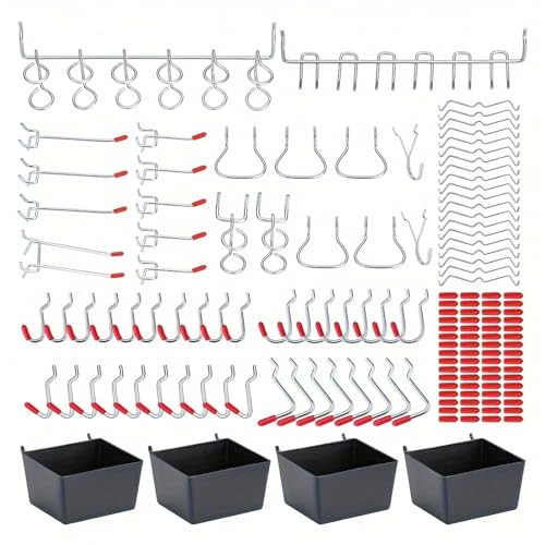 CNYUON 96 stücke Pegboard Haken Sortiment Heavy Duty Peg Organisation Wand Lagerung Werkzeug Schuppen Fabriken Rack von CNYUON