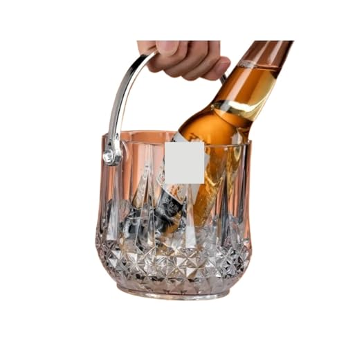 EisküBel Transparent Glass Ice Bucket Bartender Champagne Bucket Bar With Ice Clip For Bar Party FüR Die Eislagerung(Style a) von CNYUON
