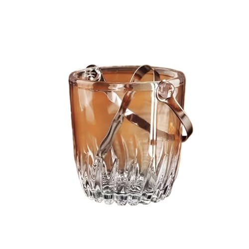 EisküBel Transparent Glass Ice Bucket Bartender Champagne Bucket Bar With Ice Clip For Bar Party FüR Die Eislagerung(Style c) von CNYUON