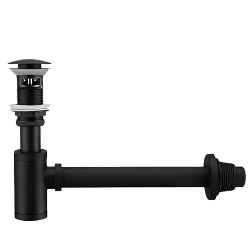 Runder Flaschensiphon aus Messing mit Pop-up-Ablaufgarnitur, Abflussrohr-Set for Waschbecken, höhenverstellbar Für Waschbecken(Trap with hole) von CNYUON