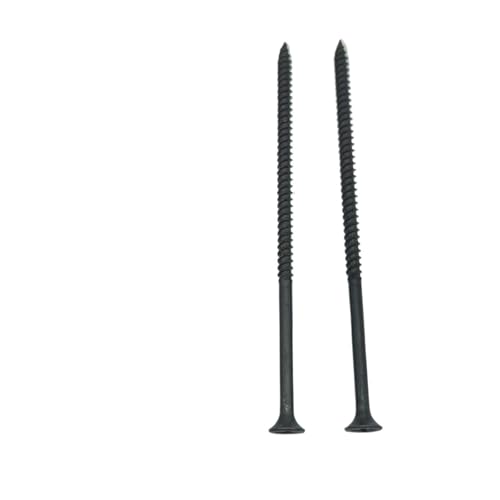 Schwellenschraube, 25/30 Stück, schwarz phosphatiert, rostfrei, flacher Flachrundkopf, schnell selbstschneidende Trockenbauschrauben(30pcs M3.5X70mm) von CNYUON