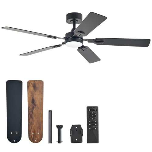 CO-Z Deckenventilator mit Beleuchtung 132 cm LED-Leuchte 5 zweiseitigen Blättern aus ABS und Holz mit Fernbedienung & Speicherfunktion Leiser DC-Motor für Innen und überdachten Außenbereich CO-Z Deckenventilator mit Beleuchtung 132 cm LED-Leuchte 5 zweiseitigen Blättern aus ABS und Holz mit Fernbedienung & Speicherfunktion Leiser DC-Motor für Innen und überdachten Außenbereich von CO-Z