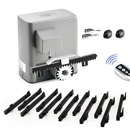 CO-Z Schiebetorantrieb Set bis 600 kg Hoftorantrieb 280w Garagentorantrieb mit 2 Fernbedienung Toröffner mit 12 Nylonzahnstangen Automatic Sliding Gate Opener AC von CO-Z