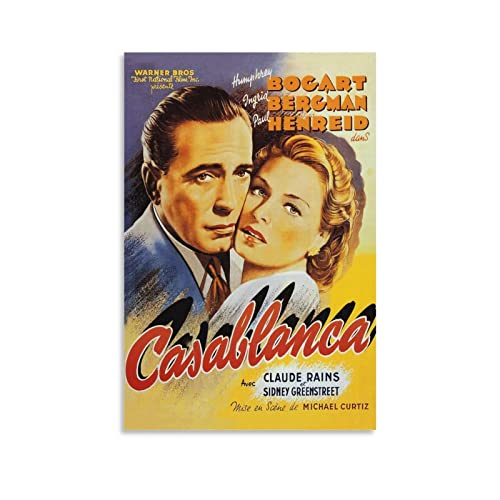 Casablanca Classic Love Filmposter auf Leinwand und Wandkunst, modernes Familienschlafzimmerdekor, Poster, 30 x 45 cm von COAC