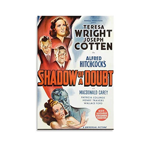 Filmposter "Shadow Of A Doubt", Vintage, Horror, dekoratives Gemälde, Leinwand, Wandkunst, Wohnzimmer, Poster, Schlafzimmer, Gemälde, 30 x 45 cm von COAC