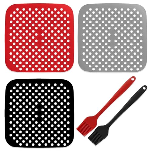 COACOM 3 Stücke Luftbraten Silikonpolster, 2 Teile Silikonölbürsten, Weiche Und Hitzebeständige, Wiederverwendbare Pads, DIY-Backwerkzeuge. von COACOM