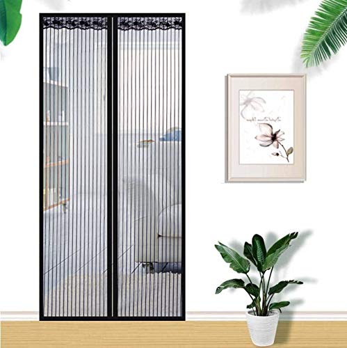 COAOC Magnet Fliegengitter TüR, Moskitonetz TüR Fenster mit Heavy Duty Mesh Geeignet für Schlafzimmertüren Balkontüren - Schwarz 120x230cm(47x91inch) von COAOC