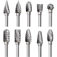 10 Stück Doppelschnitt-Frässtifte aus Wolframkarbid, Schleifkopf, 3 mm Griff, für Dremel-Rotationswerkzeuge zum Holzgravieren, Polieren von Metall, 10 Stück Doppelschnitt-Frässtifte aus Wolframkarbid, Schleifkopf, 3 mm Griff, für Dremel-Rotationswerkzeuge zum Holzgravieren, Polieren von Metall, von COAVAS