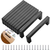 10 Stück schwarze Küchenschrankgriffe 160 mm, Edelstahl Moderne quadratische Möbelgriffe mit Schrauben, für Schreibtische, Schubladen, Schränke, von COAVAS