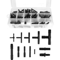 113-teiliges Schlauchverbinder-Set – 12 Größen gerade und Reduzierstück – für Scheibenwaschschlauch, Gartenschläuche und Bewässerungssystem von COAVAS