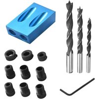 14-teilige Taschenlochlehre, 15°-Holzbearbeitungsführung, Schräglochpositionierer, Schräglochsucher aus Aluminiumlegierung mit 6/8/10-mm-Lochadapter 14-teilige Taschenlochlehre, 15°-Holzbearbeitungsführung, Schräglochpositionierer, Schräglochsucher aus Aluminiumlegierung mit 6/8/10-mm-Lochadapter von COAVAS