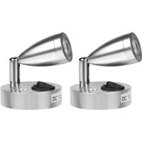 2 2x 3W 12V Lampe 12v Camping Auto, LED Leselampe für Boot Caravan Auto, mit eigenem Schalter, Warmweißes Licht, 3000K, 220lm, 6096mm, von COAVAS