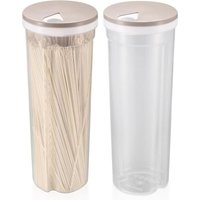 2 Stück Spaghetti-Aufbewahrungsbox, Nudel-Aufbewahrungsbehälter mit Schwenkdeckel, Kunststoffbehälter für Nudeln, Müsli, Snacks, Spaghetti-Nudeln von COAVAS
