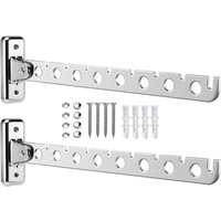 2 Stück Wandkleiderbügel, Wandmontierter Wäschetrocknerständer, 90°-Drehung, Faltbarer Wandkleiderständer mit Schrauben und Dübeln für Schlafzimmer, 2 Stück Wandkleiderbügel, Wandmontierter Wäschetrocknerständer, 90°-Drehung, Faltbarer Wandkleiderständer mit Schrauben und Dübeln für Schlafzimmer, von COAVAS