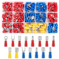 280 Stück Elektrische Crimp-Kabelschuhe, 15 Arten Elektrische Kabelschuhe 0,5 bis 6,0 mm², Crimpverbinder, Sortiment an Flach- und Rundklemmen für von COAVAS