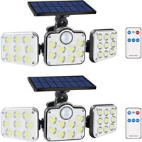 2er-Pack 138 LED 2200 lm Solar-Flutlichter für den Außenbereich mit Fernbedienung, IP65 wasserdicht, 3 verstellbare Köpfe, 270° Weitwinkel, 2er-Pack 138 LED 2200 lm Solar-Flutlichter für den Außenbereich mit Fernbedienung, IP65 wasserdicht, 3 verstellbare Köpfe, 270° Weitwinkel, von COAVAS
