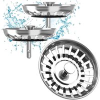2er-Set Küchenspülenstöpsel 78 mm – 304 Edelstahl Anti-Filter, Küchensieb am besten zum Ablassen und gegen Verstopfung, kein Verstopfen und kein von COAVAS