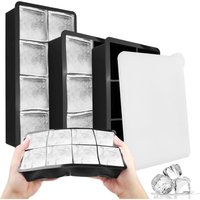 3er Set Eiswürfelbehälter, Eiswürfelformen, Eiswürfelschalen mit Deckel, Silikon Eiswürfelschalen, Eiswürfelschale, für Whisky, Fruchtwein, Getränke von COAVAS