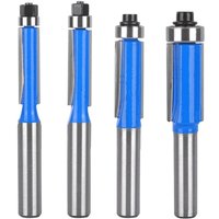 4-teiliges Fräser-Set mit 8-mm-Schaft, Kopierfräser für Holz, Fräser mit oberem Lager, Bündigfräser, für Heimwerker-Schnittarbeiten (4) von COAVAS