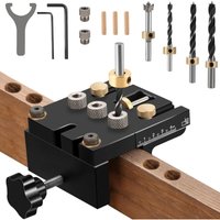 6/8/10/15 mm Bohrlehre, selbstzentrierendes Dübellehren-Kit für die Holzbearbeitung, exakte Dübellöcher, mit Positionierungsclip, verstellbarer von COAVAS