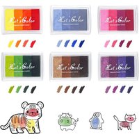 6 Stück Fingerabdruck-Stempelkissen für Kinder, 24 Farben, waschbare, ungiftige Stempelkissen, Farbverlaufs-Stempelkissen für Fingermalerei, von COAVAS