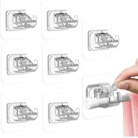 8 Stück Selbstklebende Gardinenstangenhalter, Gardinenhalter Ohne Bohren, Transparente Selbstklebende Gardinenstangenhalter, für Zuhause, Badezimmer, von COAVAS