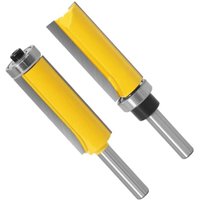 8 mm Schaft, 2 Stück, extra langes Lager, Bündigfräser, Bündigfräser, Ober- und Unterlager, gerader Schnitt, Fräser für die Holzbearbeitung von COAVAS