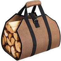 99 x 45,7 cm Segeltuch-Holztasche, Kamin-Heiztasche, wasserdichte Outdoor-Holzträger-Aufbewahrung für Brennholz mit rutschfesten, starken Griffen und von COAVAS