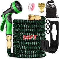 Ausziehbarer Gartenschlauch, flexibler Wasserschlauch mit Sprühdüse mit 10 Funktionen, für Garten- und Autowäsche (50 Fuß/15 m) von COAVAS