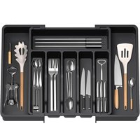 Besteckkasten, erweiterbarer Utensilienkasten für Schubladen, verstellbarer Schubladen-Organizer für die Küche, kompakte Kunststoffaufbewahrung zur Besteckkasten, erweiterbarer Utensilienkasten für Schubladen, verstellbarer Schubladen-Organizer für die Küche, kompakte Kunststoffaufbewahrung zur von COAVAS
