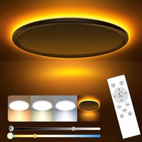 Dimmbare LED-Deckenleuchte, 24 W, 2800 lm, LED-Deckenleuchte mit Fernbedienung, 1800 K warmes Farbnachtlicht, 3000 K – 6500 K, ultradünne runde Dimmbare LED-Deckenleuchte, 24 W, 2800 lm, LED-Deckenleuchte mit Fernbedienung, 1800 K warmes Farbnachtlicht, 3000 K – 6500 K, ultradünne runde von COAVAS