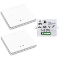 Kabelloser Lichtschalter, HF-Sender-Sicherheitsschalter und 10-A-Empfänger-Controller, einfache Installation für Lampen bis zu 1500 W Kabelloser Lichtschalter, HF-Sender-Sicherheitsschalter und 10-A-Empfänger-Controller, einfache Installation für Lampen bis zu 1500 W von COAVAS