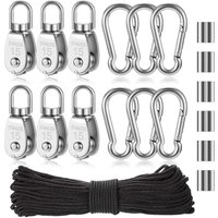 Seilzugblock aus Edelstahl 304, Heberolle mit Seil, Schwenkbarer Flaschenzugblock, Einzelflaschenzughaken, Edelstahlrolle, Hebeseilkabel, Seilrolle, Seilzugblock aus Edelstahl 304, Heberolle mit Seil, Schwenkbarer Flaschenzugblock, Einzelflaschenzughaken, Edelstahlrolle, Hebeseilkabel, Seilrolle, von COAVAS