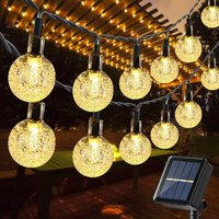 Solar-Lichterkette für den Außenbereich, 12 m, 100 LEDs, wasserdicht, Kristallkugel-Solar-Gartenleuchten mit 8 Modi für Garten, Rasen, Terrasse, von COAVAS