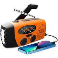 Solar-Notradio, autarkes Handkurbelradio mit LED-Taschenlampe, AM/FM/WB-Wetterradio mit wiederaufladbarem 2000-mAh-Akku zum Aufladen des Smartphones von COAVAS