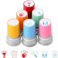 Stempel für Französischlehrer – 6 selbstfärbende Kunststoffstempel für Kinder – Schachtel mit Lehrerstempeln als Lehrergeschenk – Niedliche von COAVAS