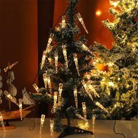 Weihnachtslichterkette für den Außenbereich, warmweiß, Solar-LED-Eiszapfenlichter (7 m, 50 LEDs, wasserdicht, 8 Modi für die Innendekoration) für die von COAVAS