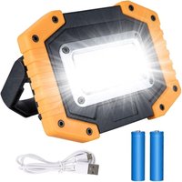 Wiederaufladbare LED-Arbeitsleuchte, 30 W Sicherheitsleuchte mit 3 Modi, COB-Außenflutlicht mit USB, wasserdicht für Hof, Garage, Angeln, Wandern von COAVAS