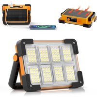 Wiederaufladbarer LED-Flutlichtstrahler, tragbarer Solar- und wiederaufladbarer Akku-LED-Baustellenstrahler, 4 Modi Arbeitslicht für Camping, von COAVAS