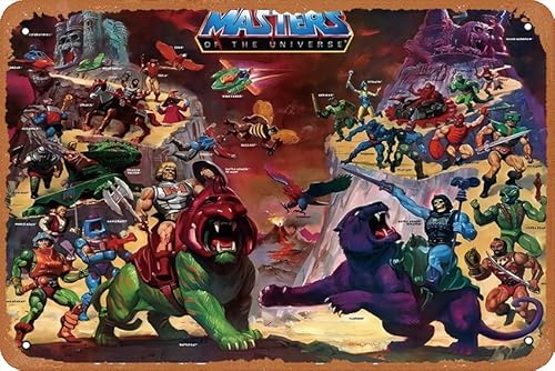 COAYHEL He-Man: Masters of the Universe TV-Show-Kunstdruck-Poster, Vintage-Blech, für Zimmer, Küchen, Schlafzimmer, Büros, Bars, Cafés, Clubs, Restaurants, Bauernhöfe, Kneipen, Wanddekoration, von COAYHEL