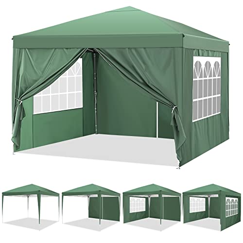 COBIZI Carpa Plegable 3x3 Con 4 Laterales Cenador Impermeables Exterior Protección UV 50 Pop Up Gazebo Playa Cenadores para Jardin,Terraza,Camping, Verde von YUEBO