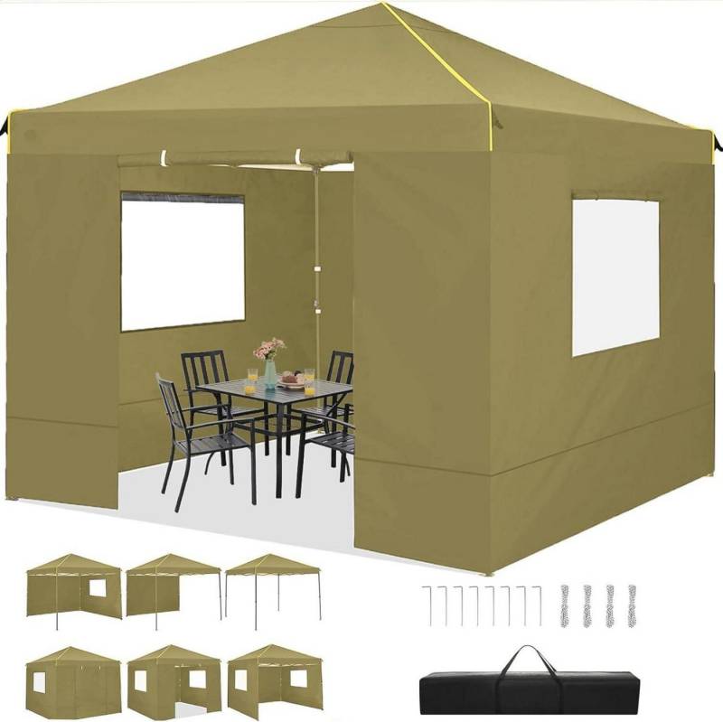 COBIZI Faltpavillon Faltpavillon 3x3m Wasserdicht Stabil Winterfest mit 4 Seitenwänden von COBIZI