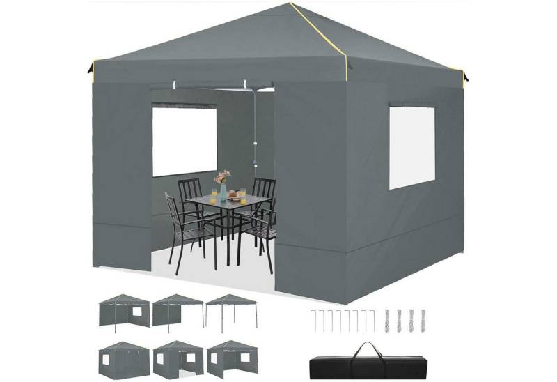 COBIZI Faltpavillon Faltpavillon 3x3m Wasserdicht Stabil mit 4 Seitenwänden Grau COBIZI Faltpavillon Faltpavillon 3x3m Wasserdicht Stabil mit 4 Seitenwänden Grau von COBIZI